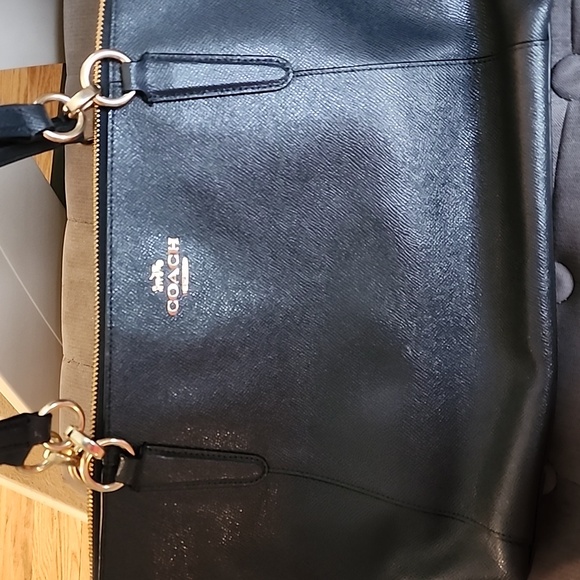 Coach black purse bag pocketbook zipper - Picture 3 of 10